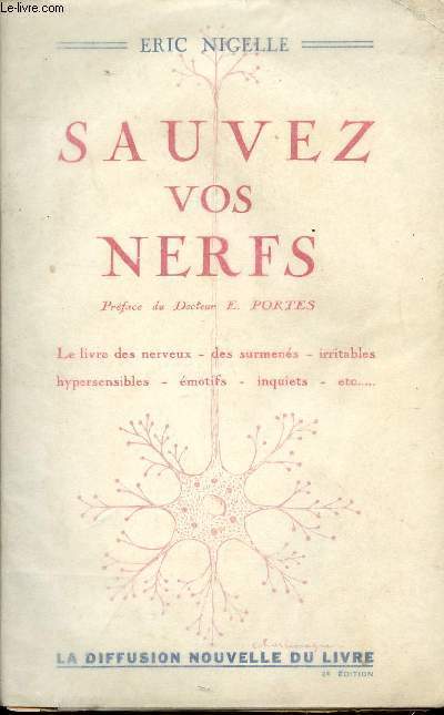 Sauvez vos nerfs - Le livre des nerveux, des surmens, irritables, hypersensibles, motifs, inquiets, etc..;