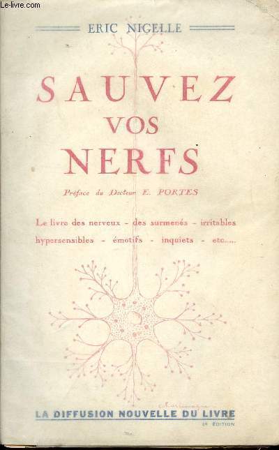 Sauvez vos nerfs - Le livre des nerveux, des surmens, irritables, hypersensibles, motifs, inquiets, etc..;