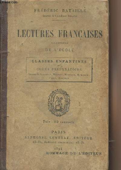 Lectures franaises illustres de l'cole - Classes enfantines et cours prparatoire