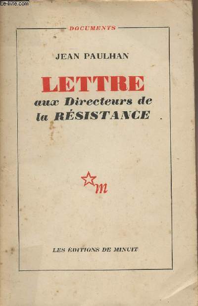 Lettre aux directeurs de la Rsistance - 