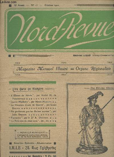 Nord-Revue 12e anne n15 oct. 1920 - L'oeuvre de Ptain par Andr M. de Poncheville - 