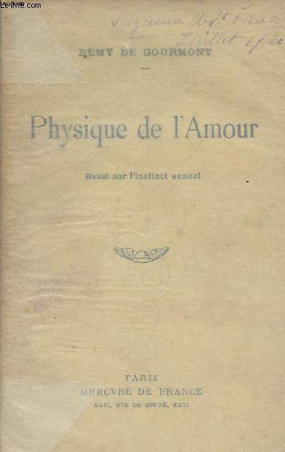 Physique de l'amour - Essai sur l'instinct sexuel