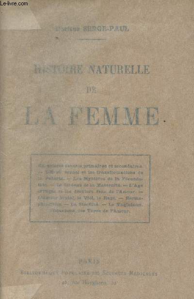 Histoire naturelle de la femme