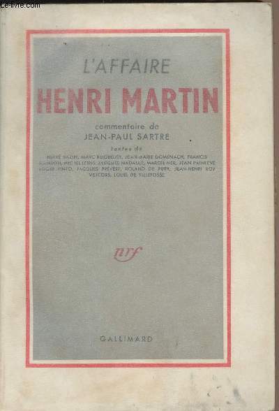 L'affaire Henri Martin - Commentaire de Jean-Paul Sartre