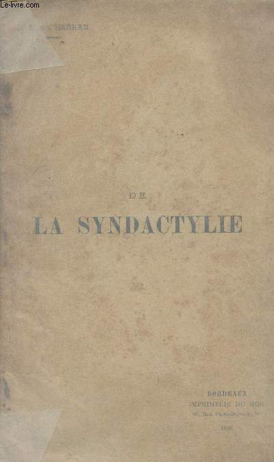 De la syndactylie