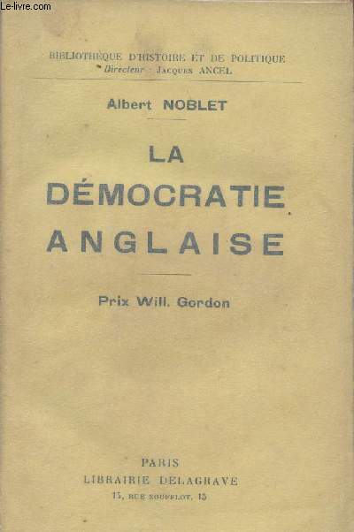 La dmocratie anglaise - Prix Will. Gordon