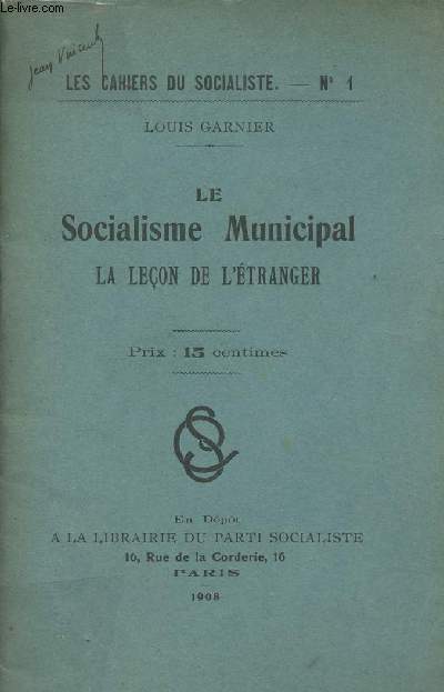 Le socialisme municipal - La leon de l'tranger - 