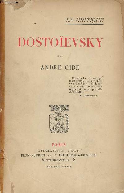 Dostoevsky - La critique