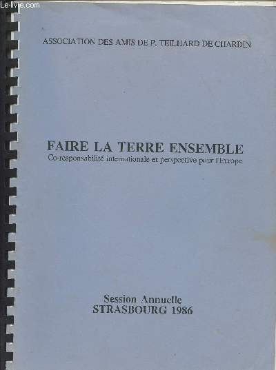 Faire la terre ensemble - Co-responsabilit internationale et perspective pour l'Europe