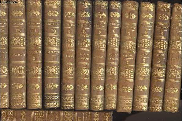 Oeuvres compltes de Massillon, vque de Clermont - 14 tomes (13 volumes, tome 2 manquant) - Incomplet