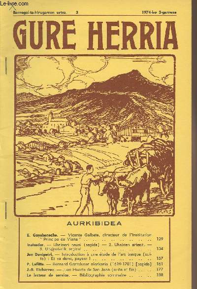 Gure Herria - Berrogoi-ta-laugarren urtea - 3 1974-ko 3-garrena - Vicente Galbete, directeur de l'Institution 