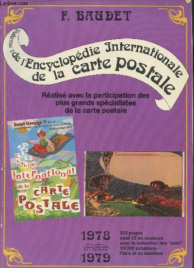 Volume 1 de l'encyclopdie internationale de la carte postale