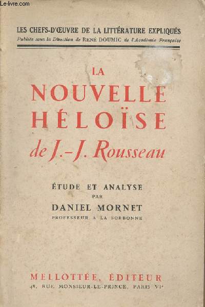 La nouvelle Hlose - Etude et analyse de Daniel Mornet - 