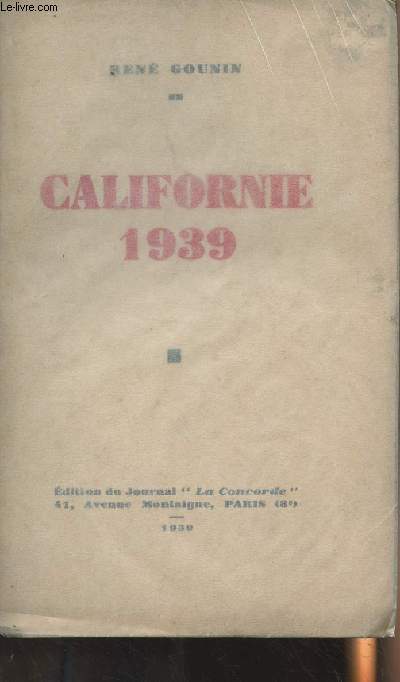 Californie 1939
