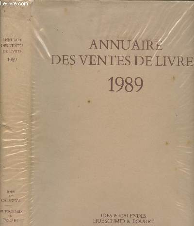 Annuaire des ventes de livres - 1989 du 1er janvier au 31 dcembre