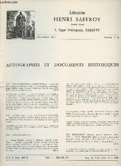 Autographes et documents historique - Dcembre 1974n n90