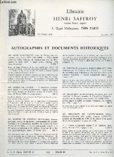Autographes et documents historique - Octobre 1980 n109