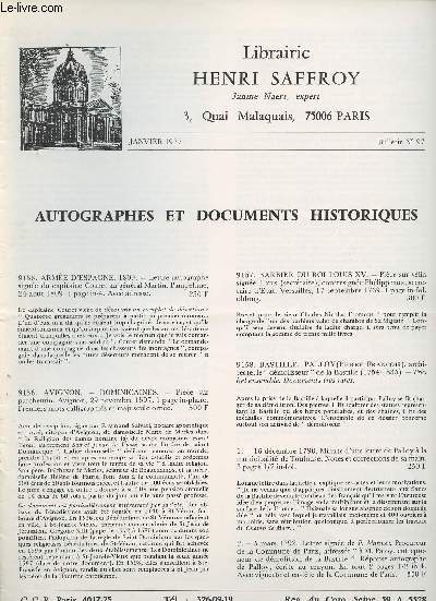 Autographes et documents historique -Janvier 1977 n97