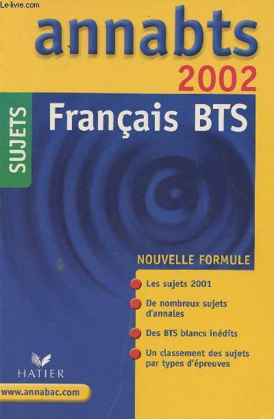 Annabts 2002 - Franais BTS - Sujets