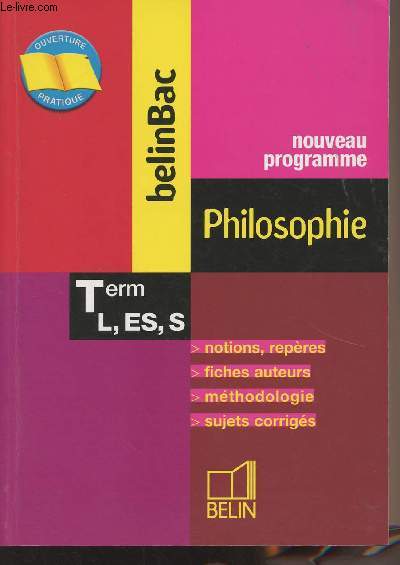 BelinBac Philosophie - Term L, ES, S - Nouveau programme