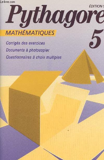 Mathématiques - Pythagore 5e - Bonnefond G./Daviaud D./Revranche B. - 1991 - Afbeelding 1 van 1