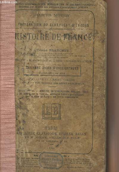 Histoire de France - 2e anne d'enseignement programme de 1882 - 61e dition - Cours moyen
