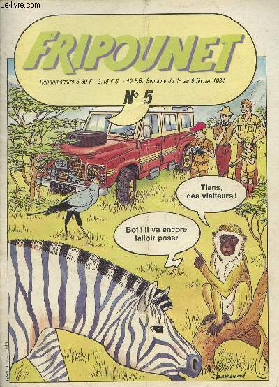 Fripounet - Semaine du 1er au 8 fvrier 1984 - n5 - Dans le cratre des animaux