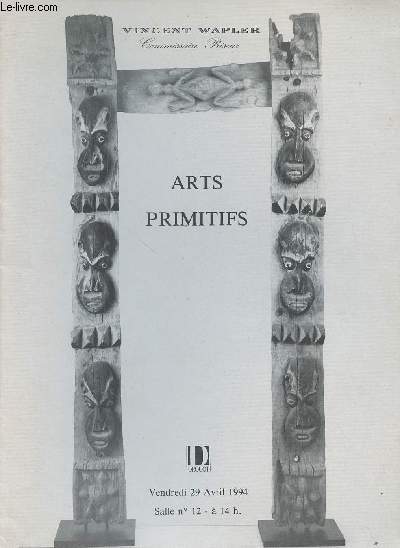 Catalogue de vente aux enchres - Arts primitifs - Drouot vendredi 29 avril 1994 - Art ngre, Ocanie - Amrique du Nord