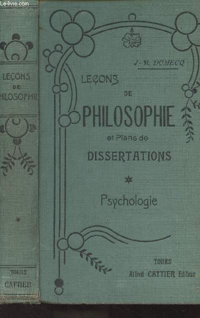Leons de philosophie et plans de dissertations - Psychologie