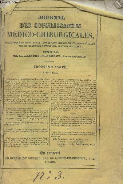 Journal des connaissances mdico-chirurgicales - 3e anne 1835-1836