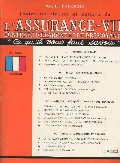 Toutes les clauses et options de l'assurance-vie, contrats d'pargne et de prvoyance - 