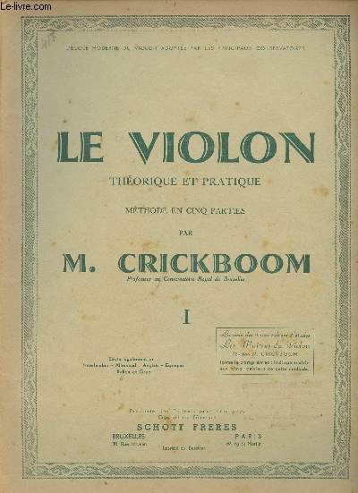 Le violon thorique et pratique, mthode en 5 parties - Livre I, II et III