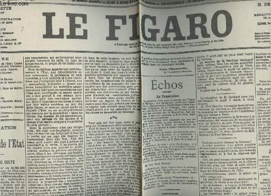 A la une - Fac-simil 25- vol.1 -Le Figaro 31e anne 3e srie n23 lundi 23 janv. 05 - La sparation des glises et de l'tat- Les troubles de St-Petersbourg - La guerre russo-japonaise- La nouvelle tourne de Mme Charlotte Wieh -Les dlateurs de l'arme