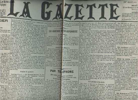 A la une - Fac-simil 18- vol. 1-La Gazette 34e anne n100 sam. 9 avril 1904- Espagne, attantat  Barcelone - La guerre russo-japonaise- Monaco les drames de l'auto- La protection de l'enfance, la question de la mortalit, statistiques, une belle oeuvre