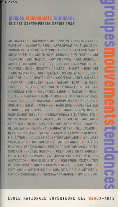 Groupes mouvements tendances de l'art contemporain depuis 1945