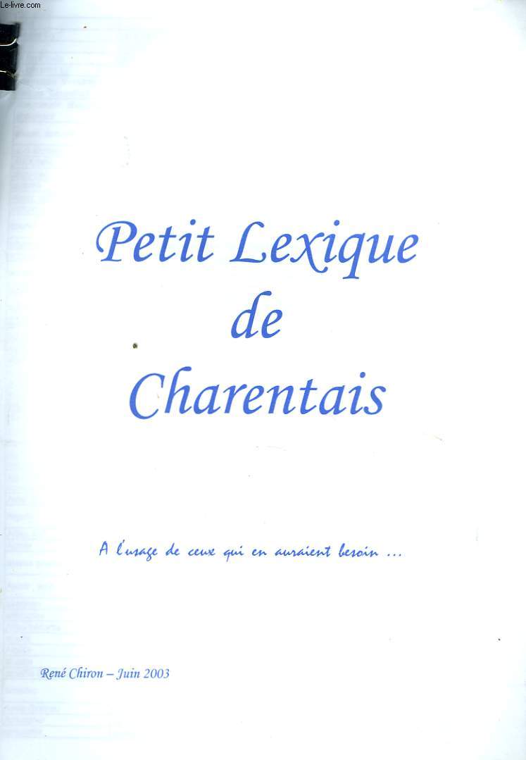 PETIT LEXIQUE DE CHARENTAIS
