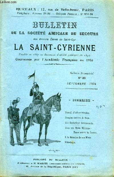 BULLETIN DE LA SOCIETE AMICALE DE SECOURS DES ANCIENS ELEVES DE SAINT CYR N36