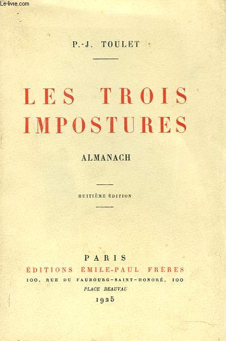 LES TROIS IMPOSTURES. ALMANACH.