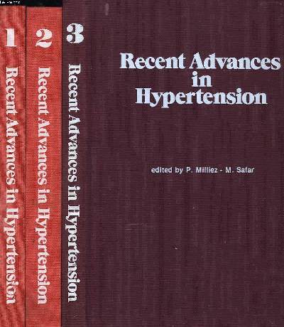 RECENT ADVANCES IN HYPERTENSION (EN 3 VOLUMES). VOLUME 3: WORKSHOPS OF THE SYMPOSIUM. MONACO, 23-26 APRIL 1975.