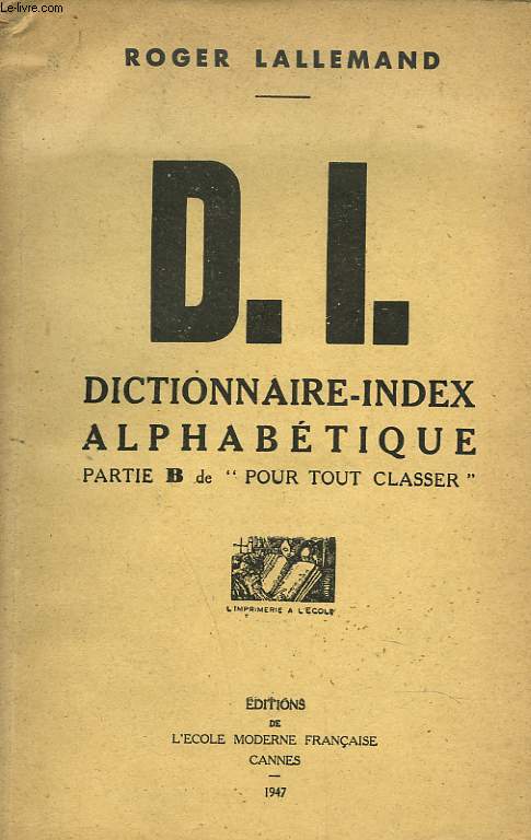 D.I DICTIONNAIRE-INDEX ALPHABETIQUE PARTIE B DE 