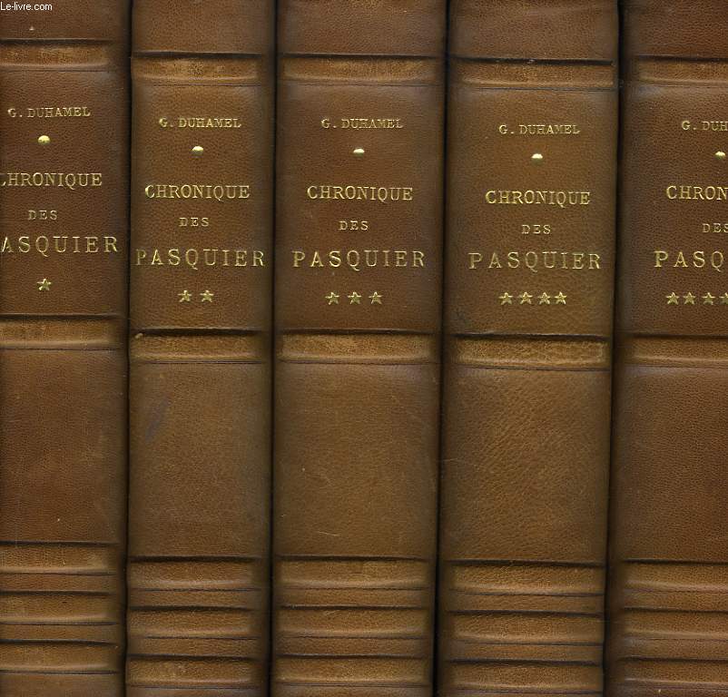 CHRONIQUES DES PASQUIERS EN 5 TOMES. Tome1: Le notaire du havre, Le jardin des btes sauvages. Tome 2: Vue de la terre promise, La nuit de saint-jean. Tome 3: Le desert de Bivres, Les matres. Tome 4: Cecile parmi nous, Le combat contre les ombres. ...