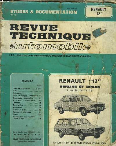 REVUE TECHNIQUE AUTOMOBILE RENAULT