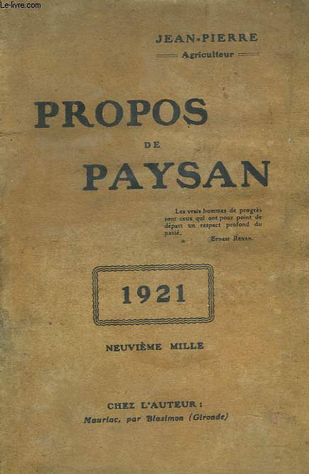 PROPOS DE PAYSAN