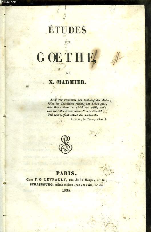 ETUDES DE GOETHE