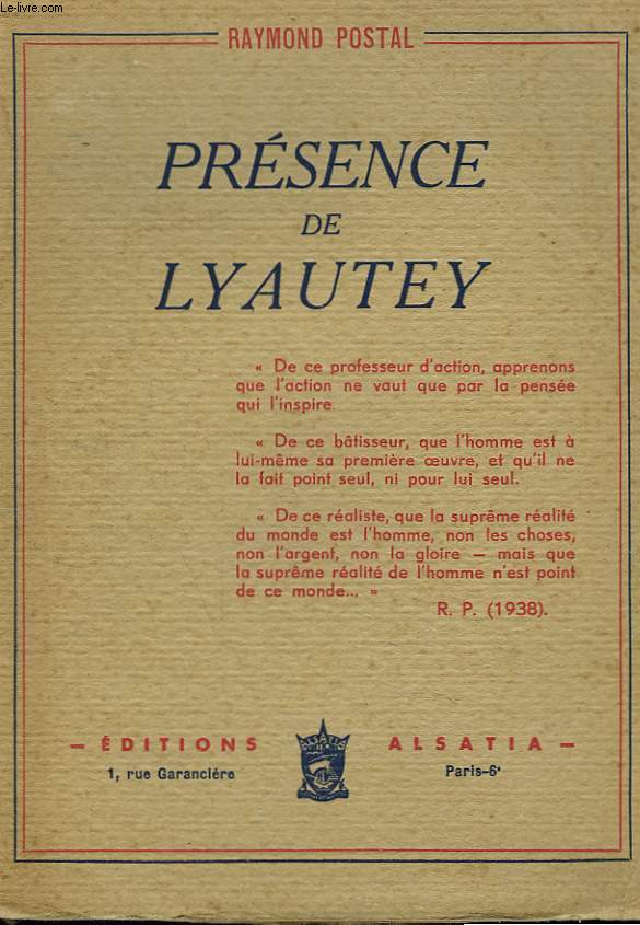 PRESENCE DE LYAUTEY