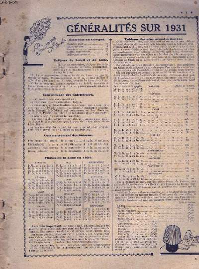 ALMANACH DU PETIT ECHO DE LA MODE 1931.