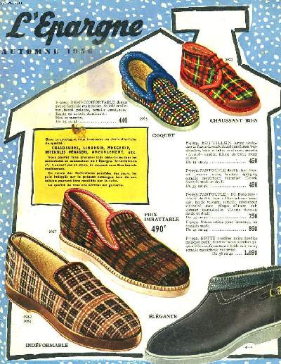 CATALOGUE L'EPARGNE, AUTOMNE 1956.