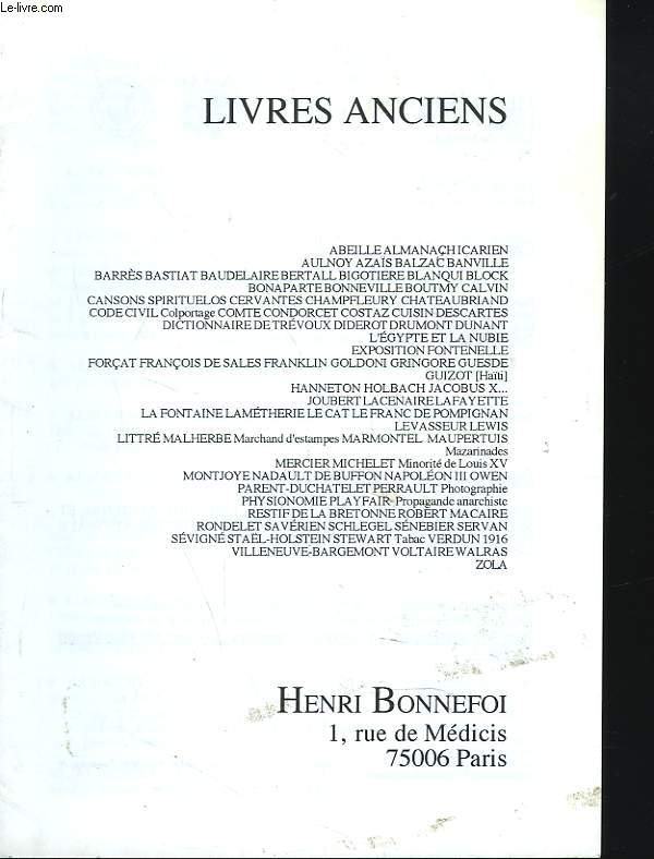 LIVRES ANCIENS . CATALOGUE N44.