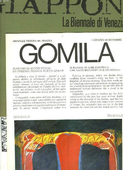 LA BIENNALE DI VENEZIA, 1980. GOMILA / GIAPPONE
