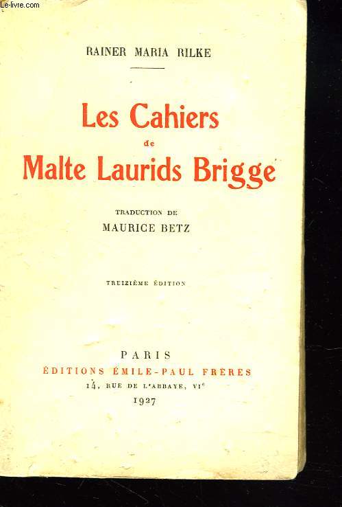 LES CAHIERS DE MALTE LAURIDS BRIGGE